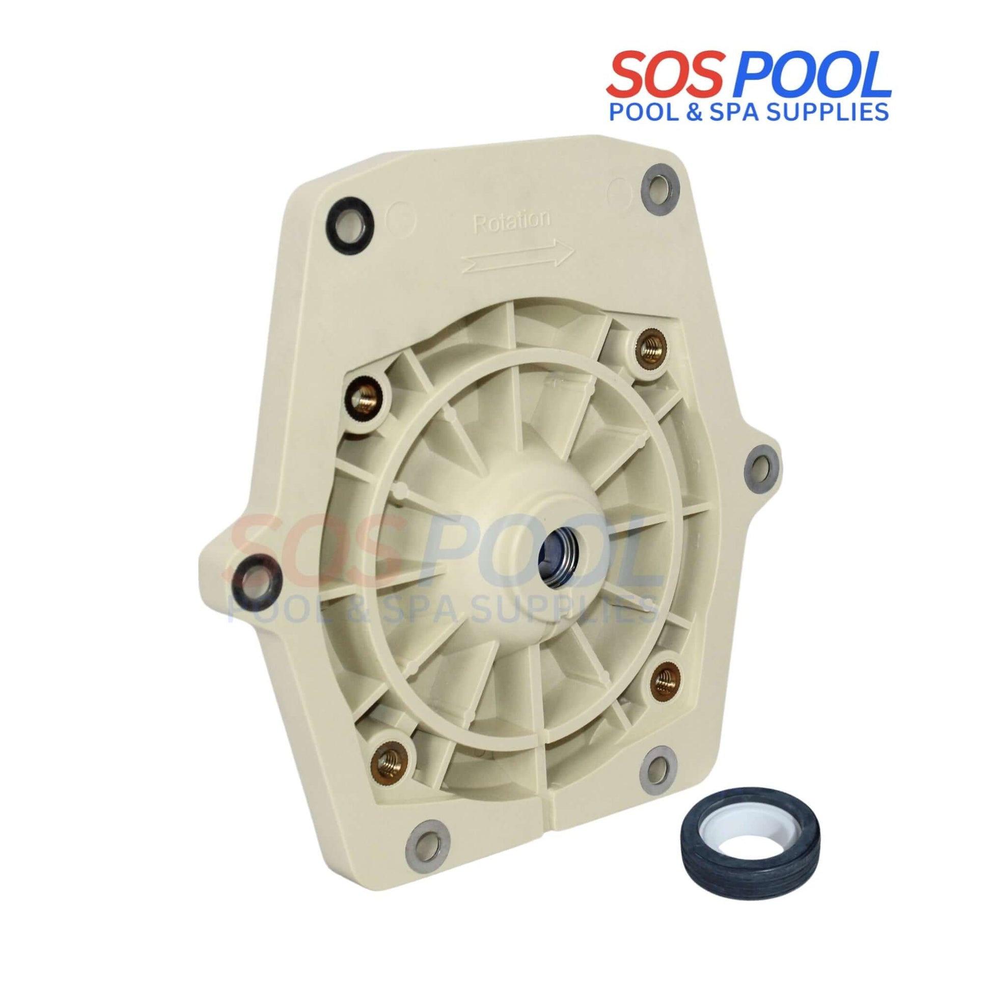 SOS Pool Wet End Volute Pot Kit component for WhisperFlo Pumps, durable replacement part for 2HP models.