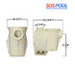 SOS Pool Wet End Volute Pot Kit dimensions for WhisperFlo Pumps, 2HP, model PCG075455, showing size measurements.