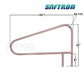 Saftron 3-Bend Cross-Braced Return-to-Deck Handrail in taupe, dimensions 52" x 32", ideal for swimming pool safety – CBRTD-352-T