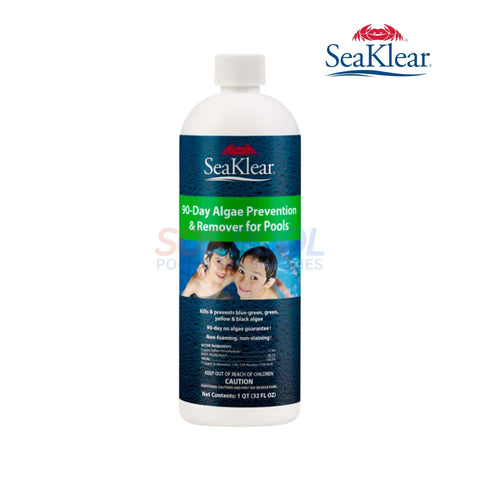SeaKlear 90-Day Algae Prevention and Remover for Pools, 1 qt bottle, effective solution for SOS Pool care.