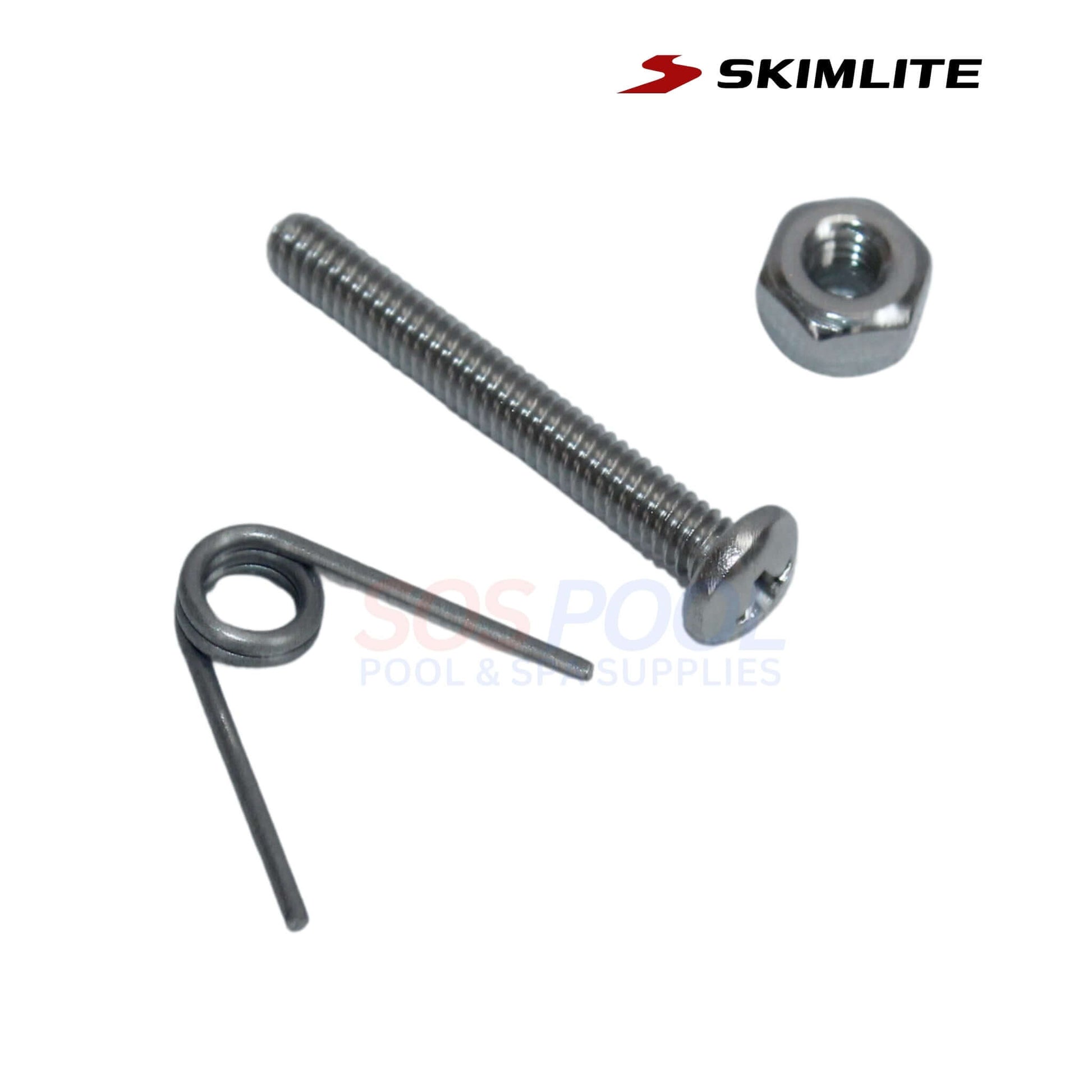 SkimLite Replaceable SnapLite Button | 604 with metal screw, nut, and spring for pool supplies from SOS.
