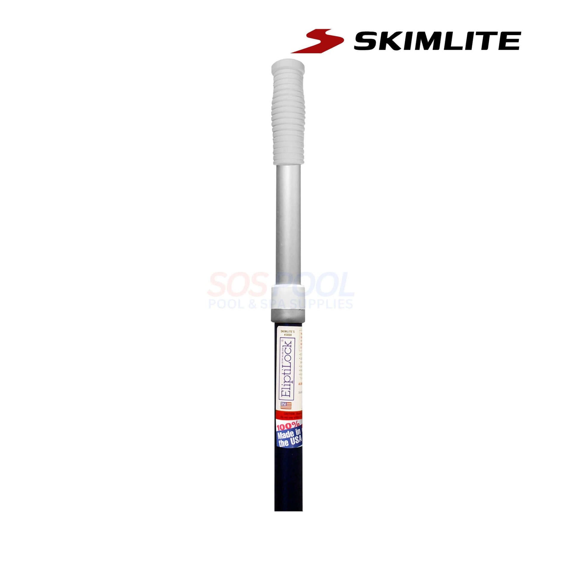 Skimlite EliptiLock Telescopic Pole | 8' - 16' | 3008, lightweight, aluminum pole for pool maintenance, displayed upright.