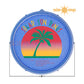 Solar Sun Rings Pool Cover with Palm Design 5' diameter for passive solar heating, floating SOS Pool accessory.