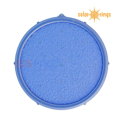 Solar Sun Rings Pool Cover SSRA-BL-02 - Plain Blue Design, SOS Pool, passive solar heating device for efficient pool warming.