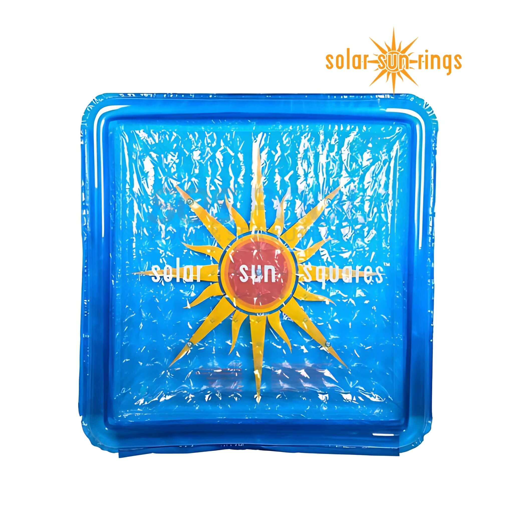 Solar Sun Square Pool Cover With Water Anchor | Sunburst Design | 5' x