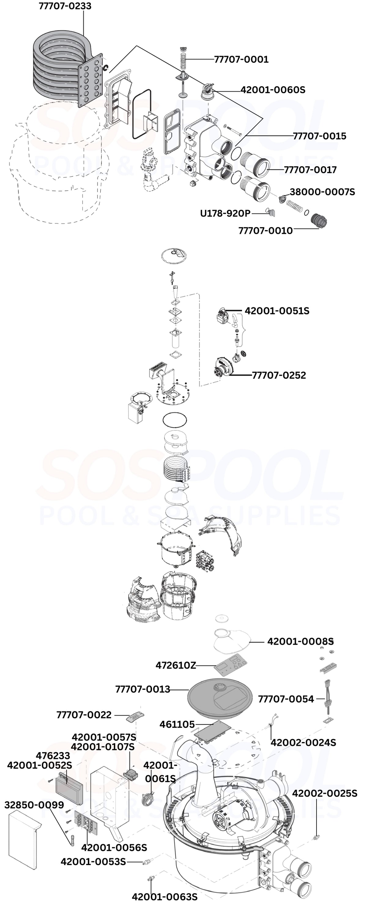 Sta-Rite Max-E-Therm SR333NA Heater Diagram & Part List