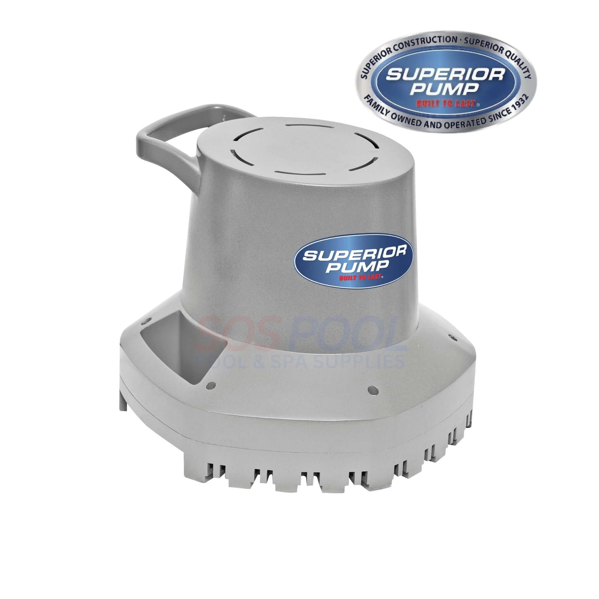 Superior Pump Automatic Pool Cover Pump 2100 GPH | 92395 in gray, designed for efficient draining of pool covers.
