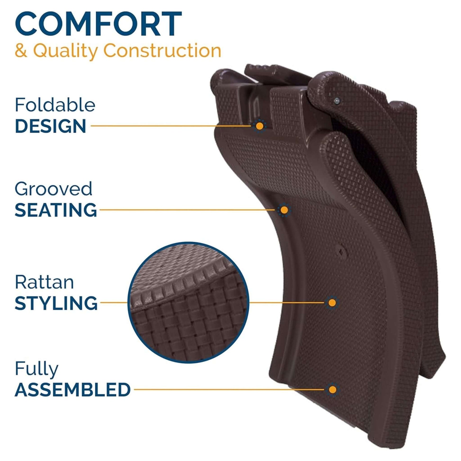 SwimWays Terra Sol Sonoma Pool Lounge features grooved seating, foldable design, rattan styling, and is fully assembled.