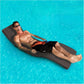 Man lounging on SwimWays Terra Sol Sonoma Pool Lounge in blue water. Ergonomic SOS Pool lounge chair, SKU: TerraSolSonoma