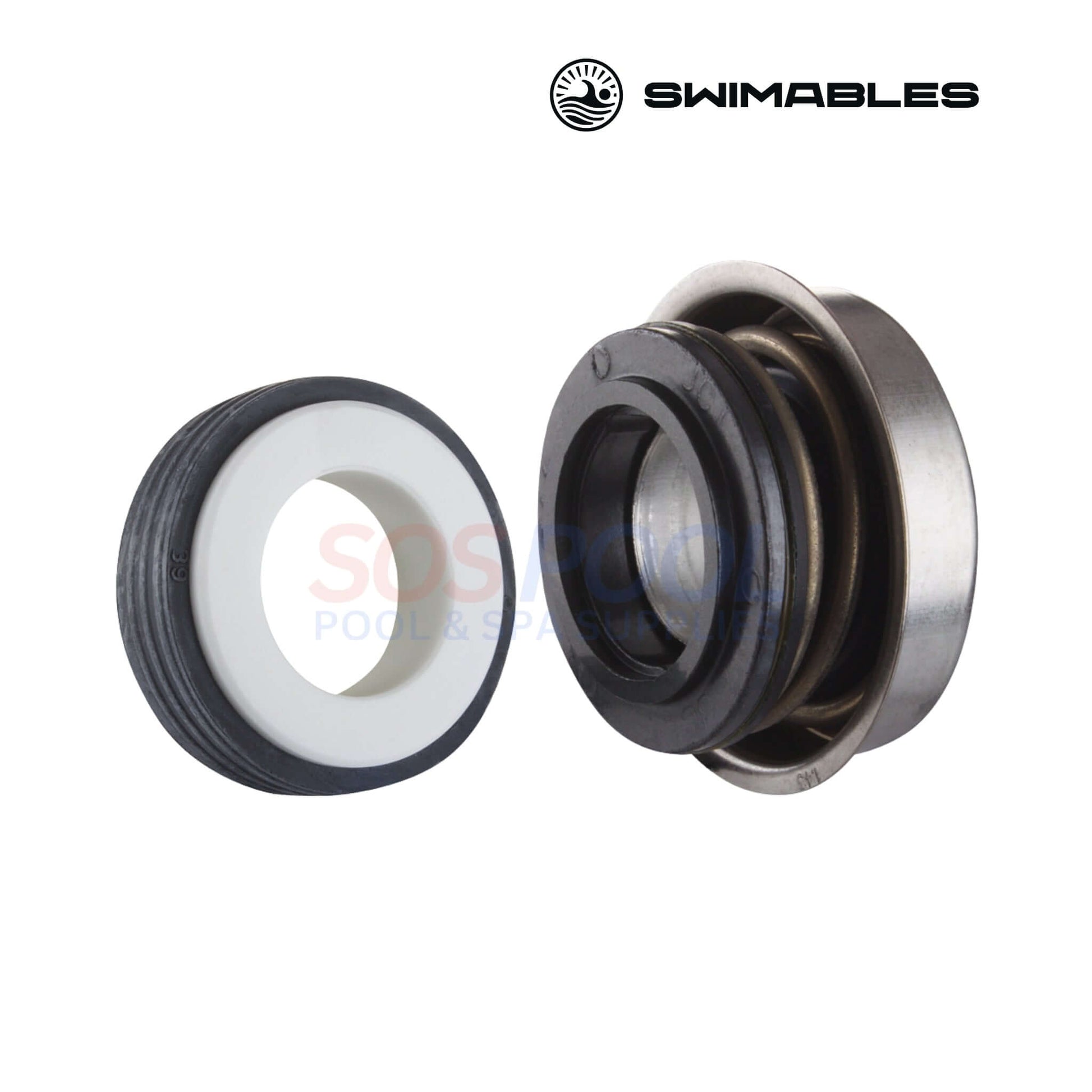 Swimables 5/8" Pump Seal Assembly | PS-1000 | SW-21-101 showing durable Buna elastomer and ceramic ring for pool supplies.