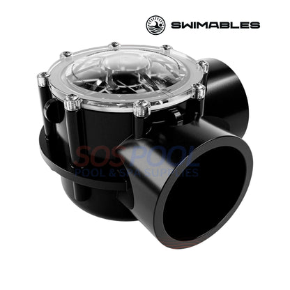 Swimables 90° CPVC 1.5" x 2" Check Valve | SW-35-915 in black, showcasing durable design for pool and spa applications.