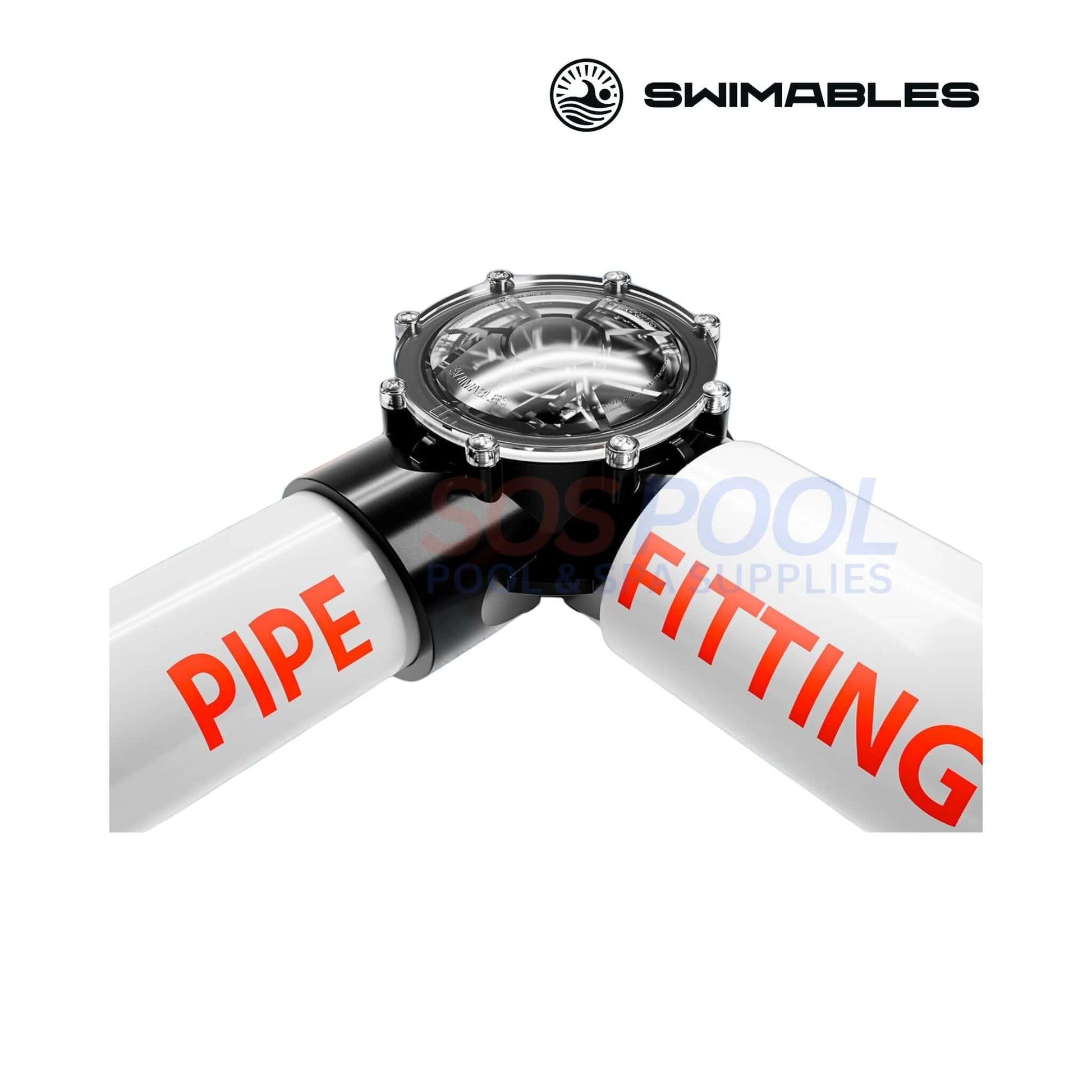 Swimables 90° CPVC 1.5" x 2" Check Valve | SW-35-915, showing pipe fitting with clear view for pool applications.