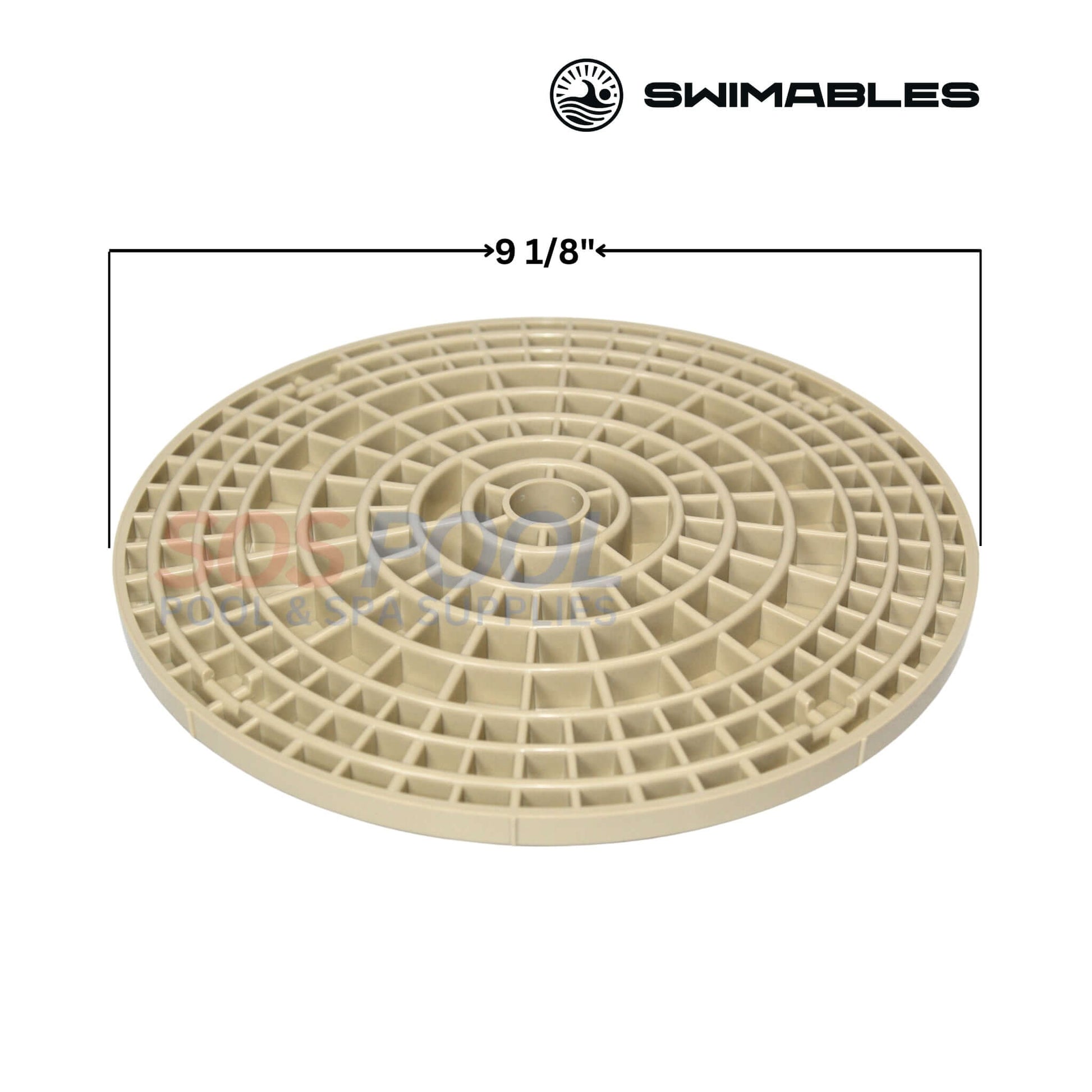 Swimables 9.125" tan skimmer lid for American Products skimmers, model SW-93-115, optimal pool coverage, SOS Pool.