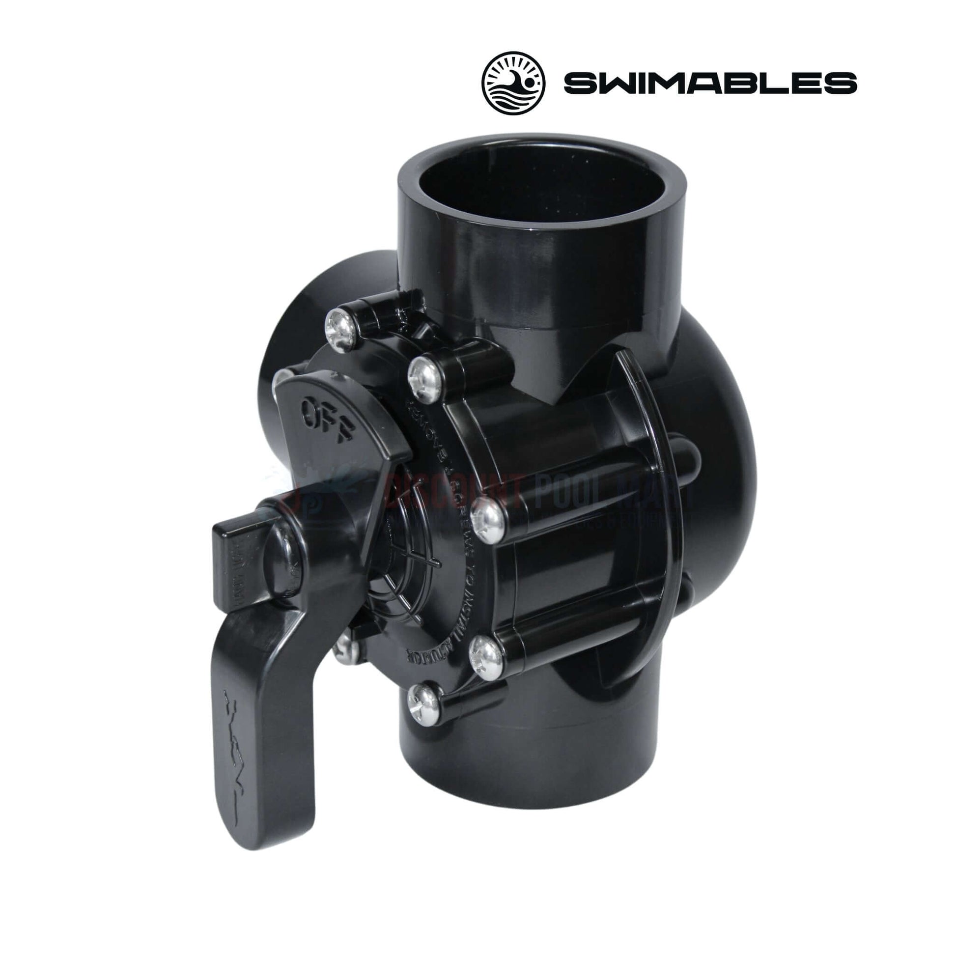 Swimables CPVC 3-Way Diverter Valve SW-35-320 for pool and spa systems, 2" x 2-1/2" from SOS Pool.