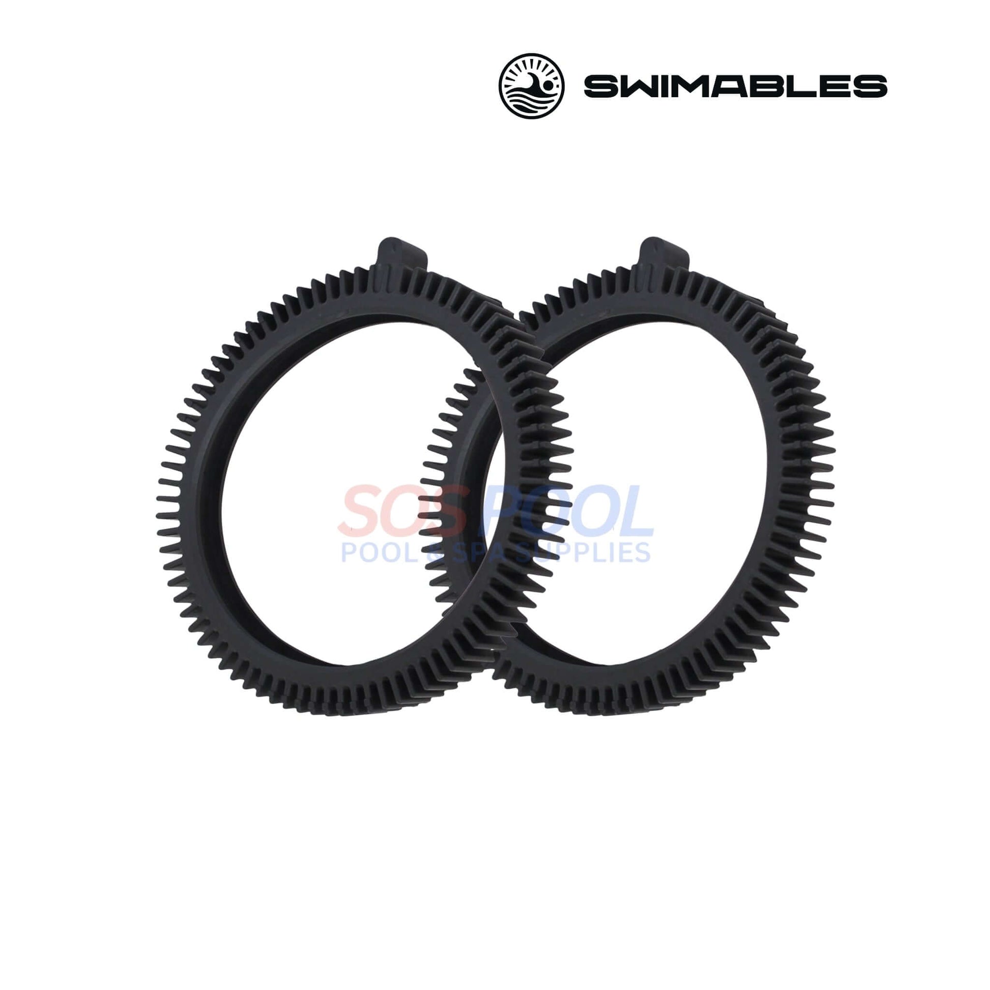 Swimables Hayward Poolvergnuegen Tires with Super Hump | 896584000-594 | SW-61-594, black rubber tires with raised tread for improved grip.