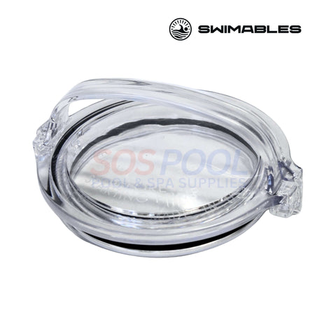 Swimables Hayward PowerFlo Strainer Lid | SPX1500D2A | SW-22-200 clear strainer lid for pool pump with O-ring, view of lid design.
