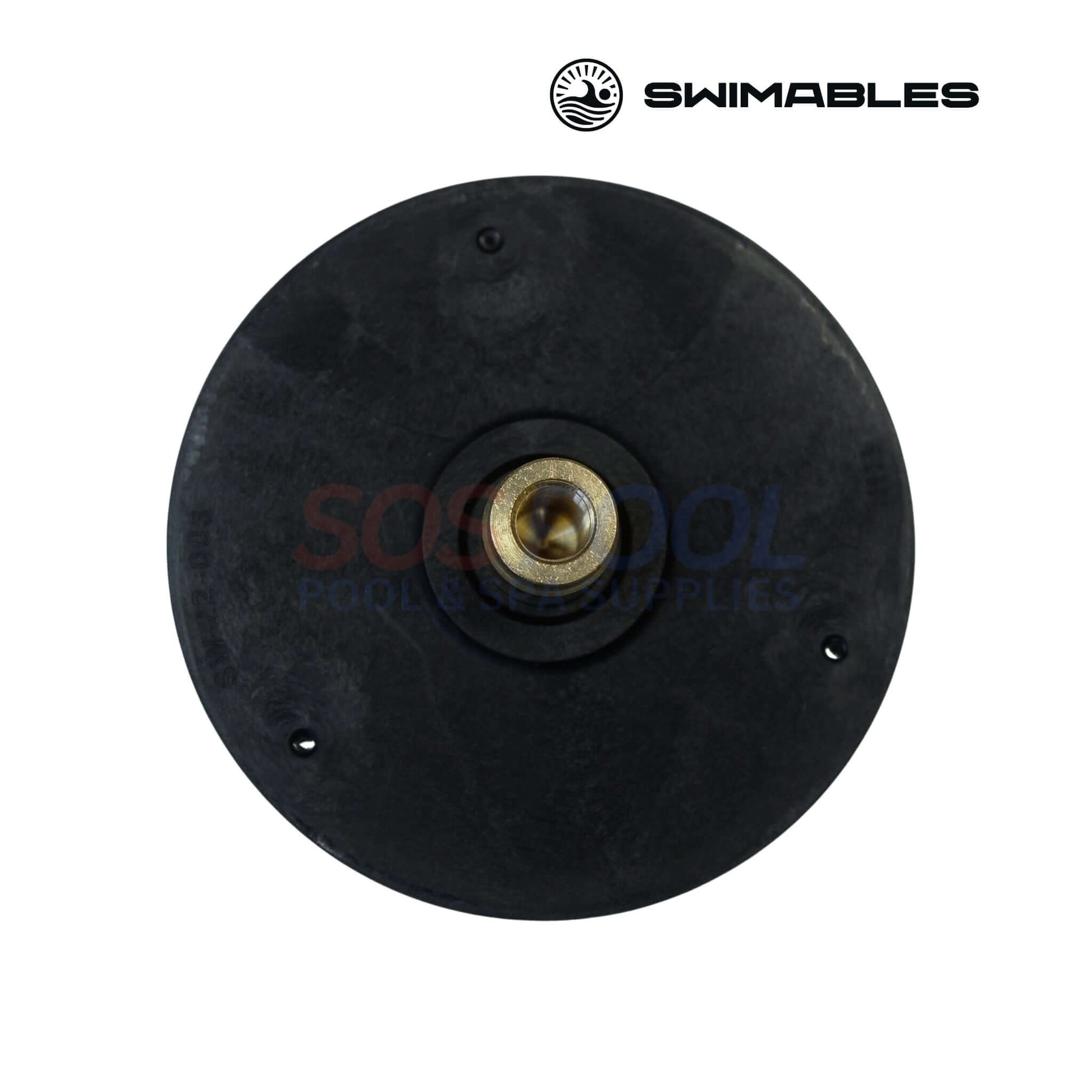 Swimables Hayward Pump 1HP Impeller | SPX2607C | SW-22-003, black impeller top view, designed for pool filtration systems. SOS Pool supplies.