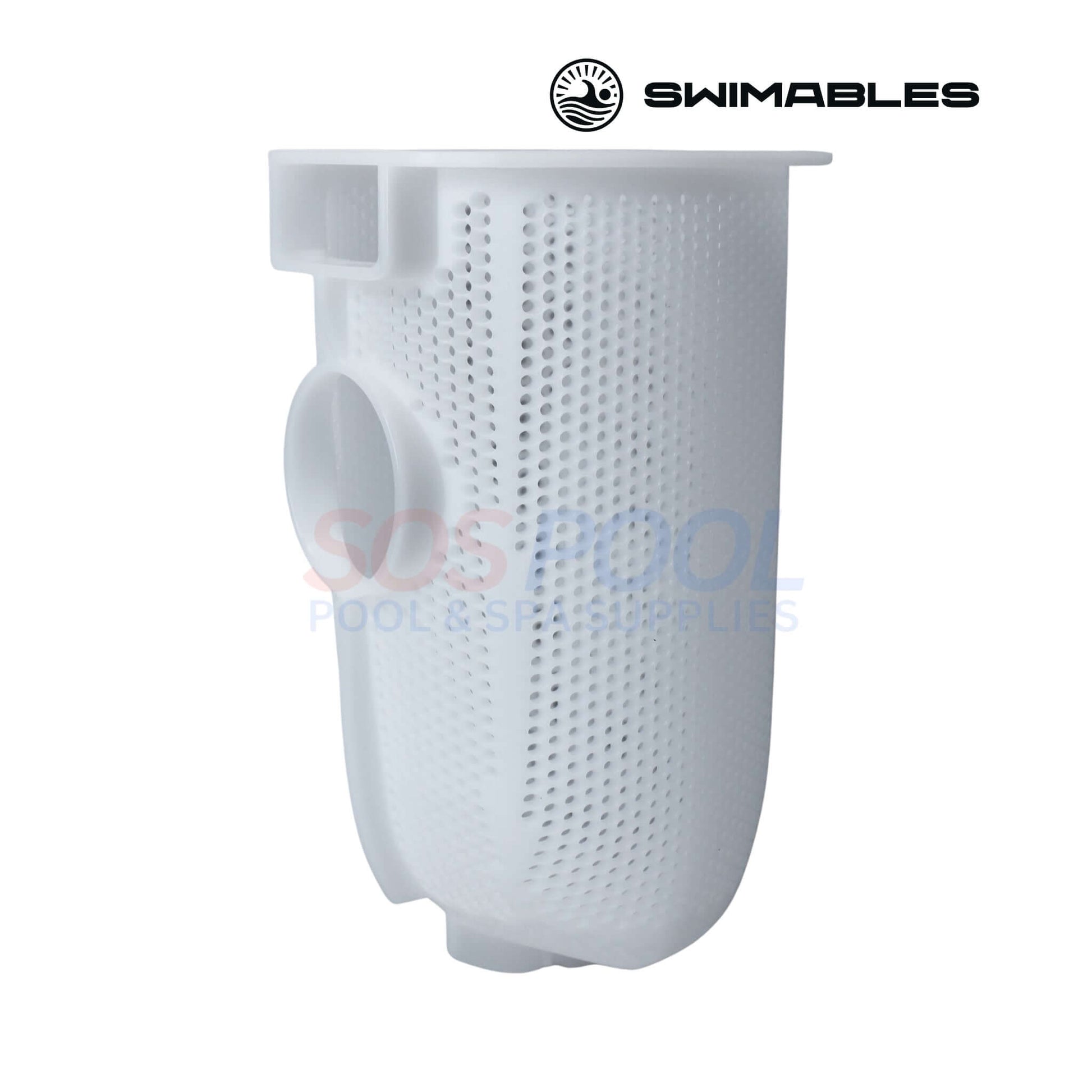 Swimables Hayward TriStar Pump Basket | SPX3200M | SW-90-320 in white, showing strainer slots, ideal for pool maintenance.