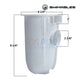 Swimables Hayward TriStar Pump Basket | SPX3200M | SW-90-320 in white, shown with dimensions, ideal for SOS pool supplies.