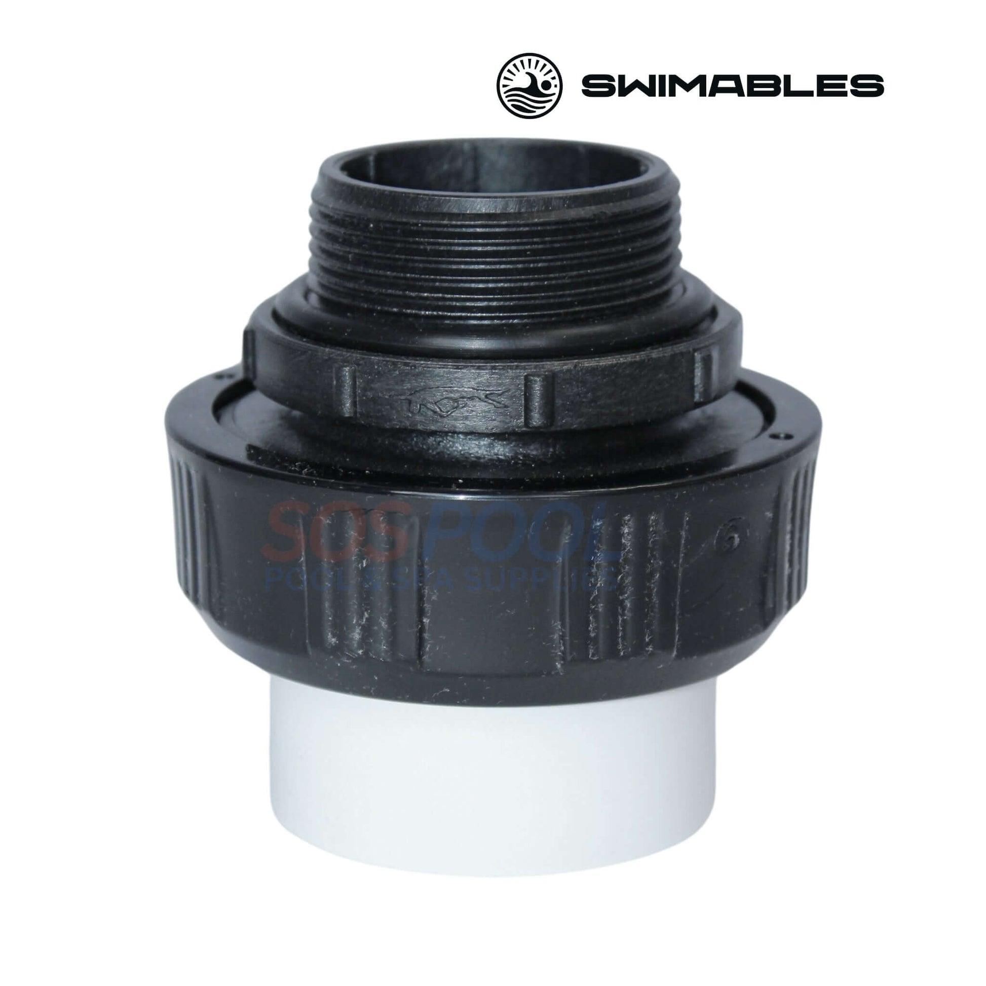 Swimables High Temp Union SW-30-215, 1.5" MIP x 1.5" Socket, for reliable connections in high-temp pool applications, SOS Pool.