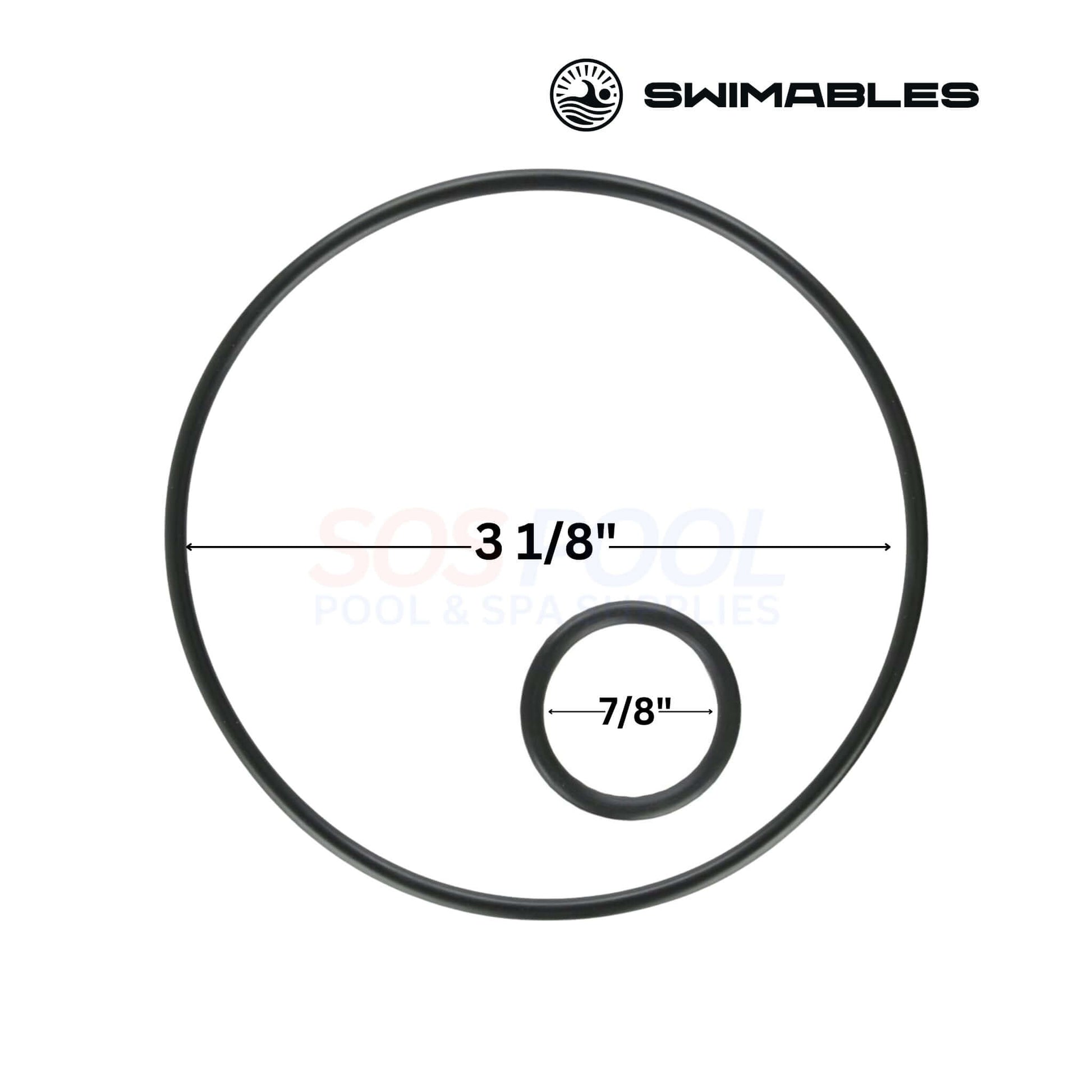 Swimables Jandy Valve O-Ring Kit | O-515KIT | SW-80-515 includes O-rings measuring 3 1/8" and 7/8" for pool valve repair.