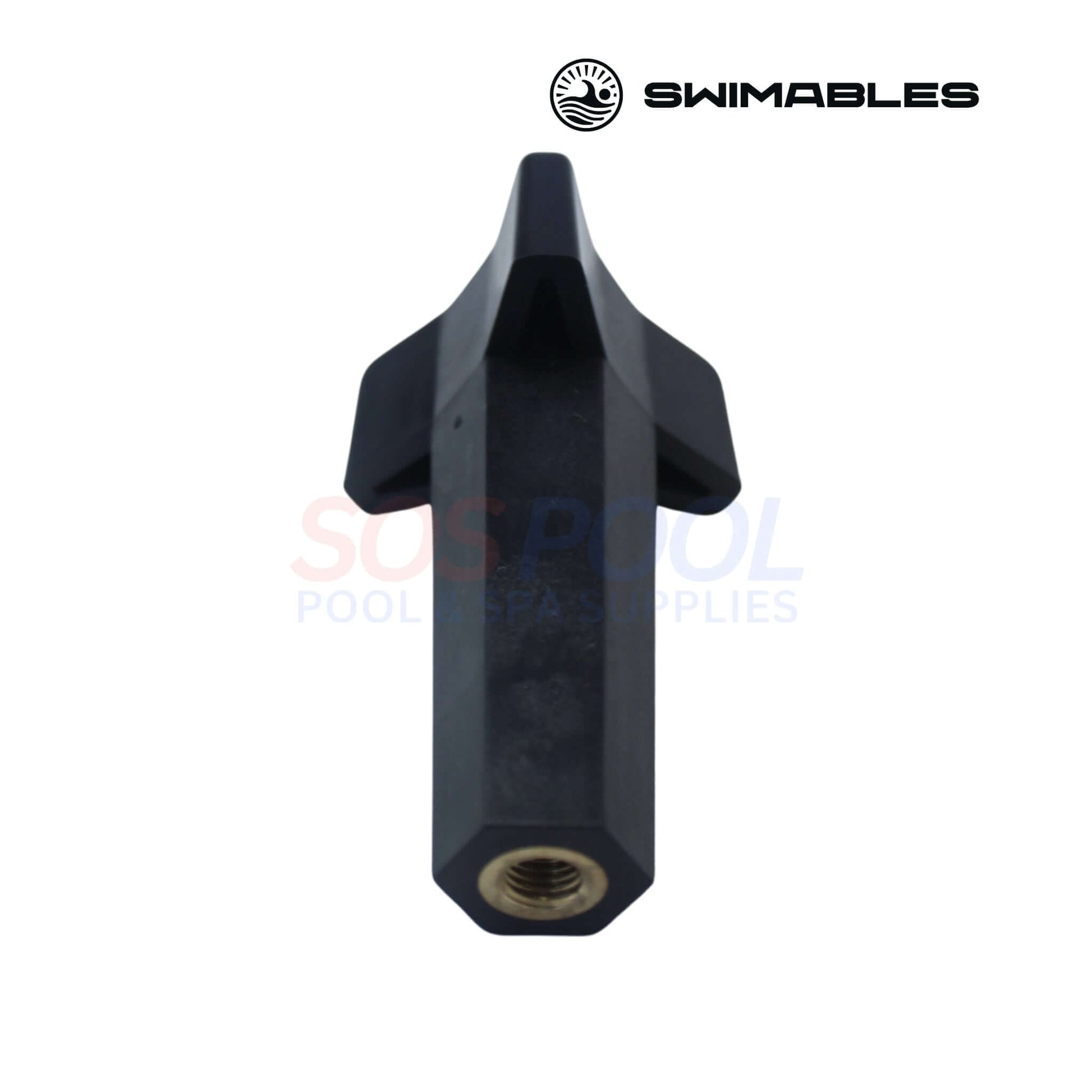 Swimables Pentair 2000/4000 Series Filter Clamp Knob | 076033 | SW-26-033 in black, shown from above, designed for pool maintenance.