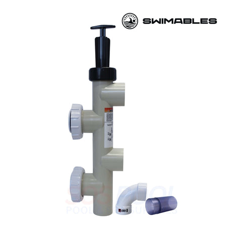 Swimables Pentair Push Pull Backwash Valve | 263064 | SW-26-064, heavy-duty PVC construction, used for pool filtration systems.