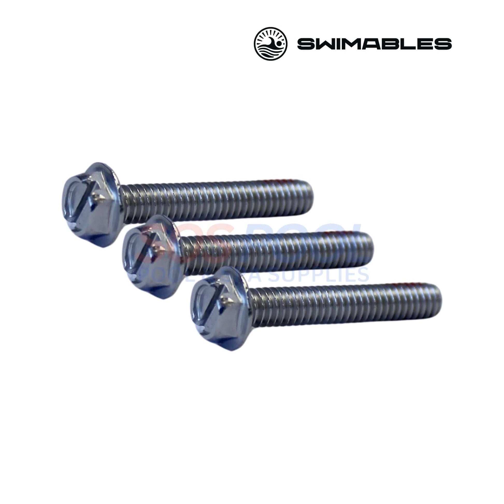 Swimables Pentair SuperFlo Hardware Kit | SW-21-308 includes three chrome screws for pool pump repair, ideal for SOS pool supplies.