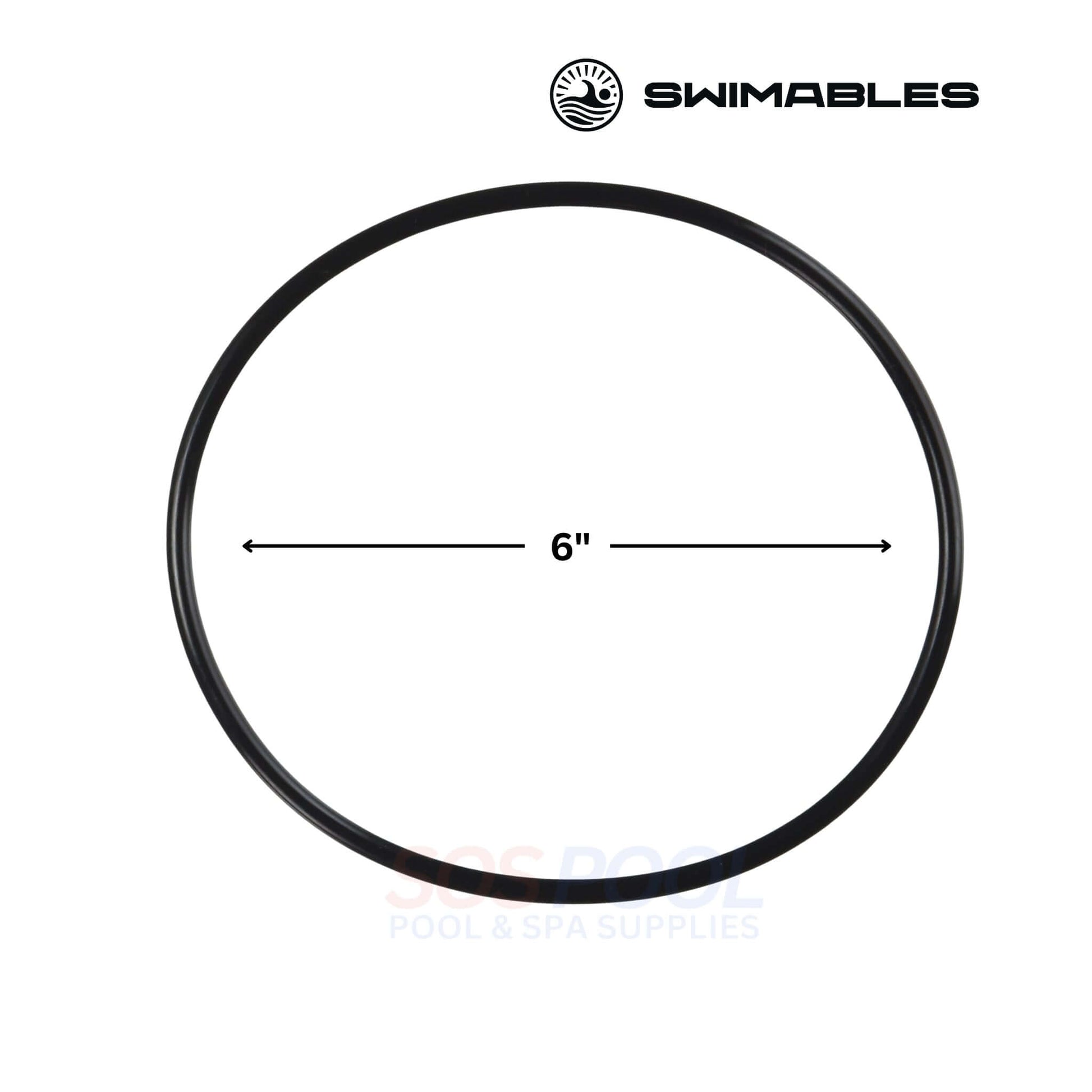 Swimables SuperFlo Lid O-Ring | 357255 | SW-80-150, 6-inch black gasket for pool pump sealing, SOS Pool supplies.