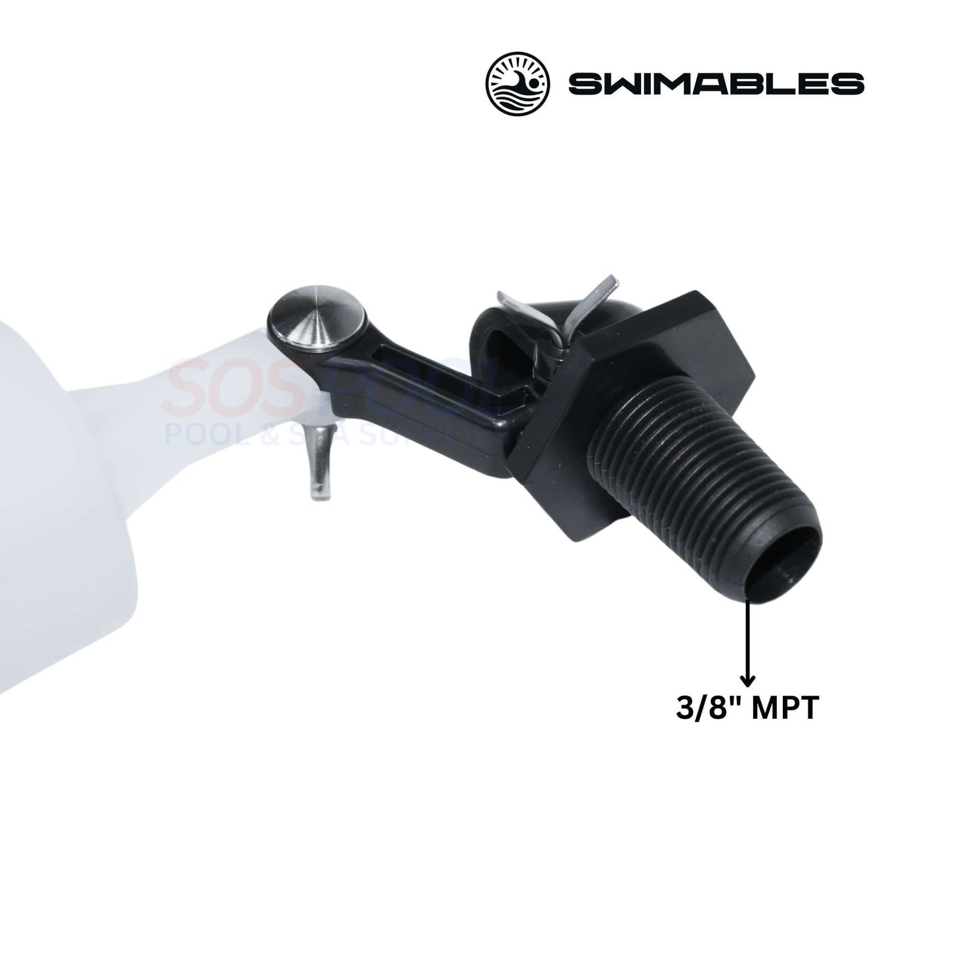 Swimables Water Leveler Float SW-30-000 with 3/8" MPT connection for optimal pool water levels by SOS Pool.