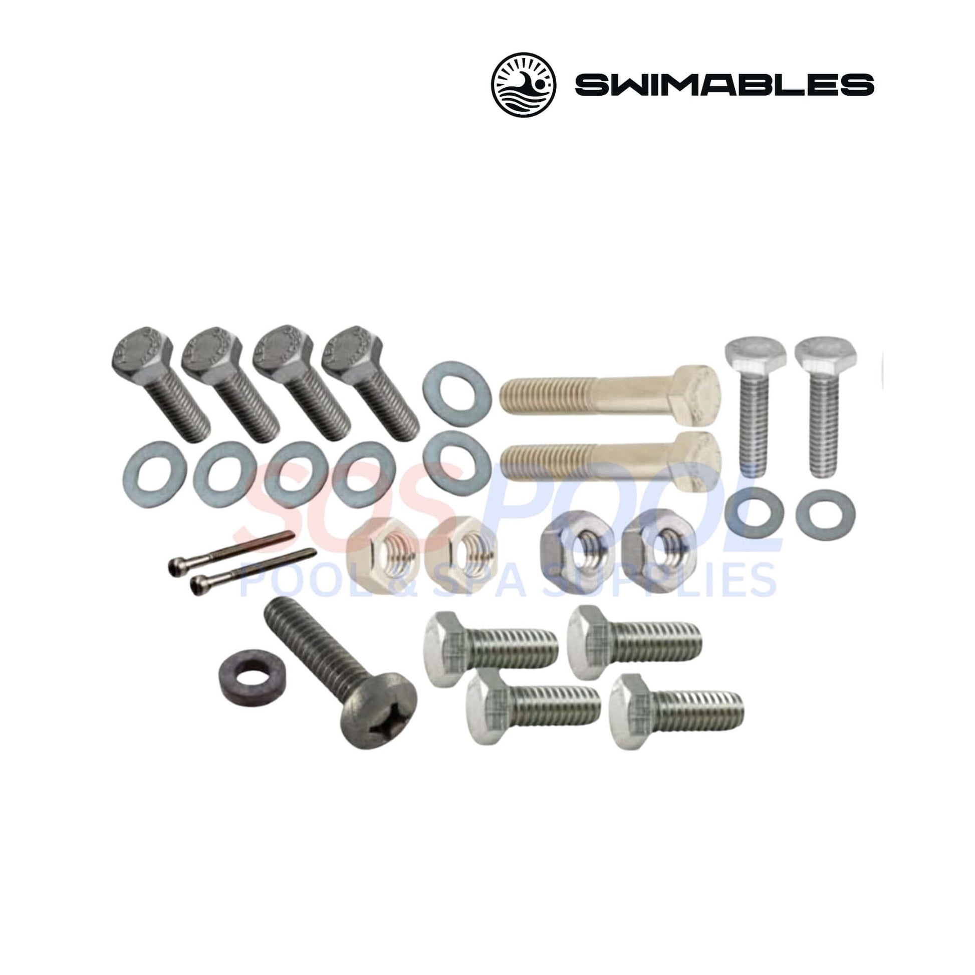 Swimables replacement bolt kit for Pentair pumps, essential for maintenance, SOS Pool supplies.