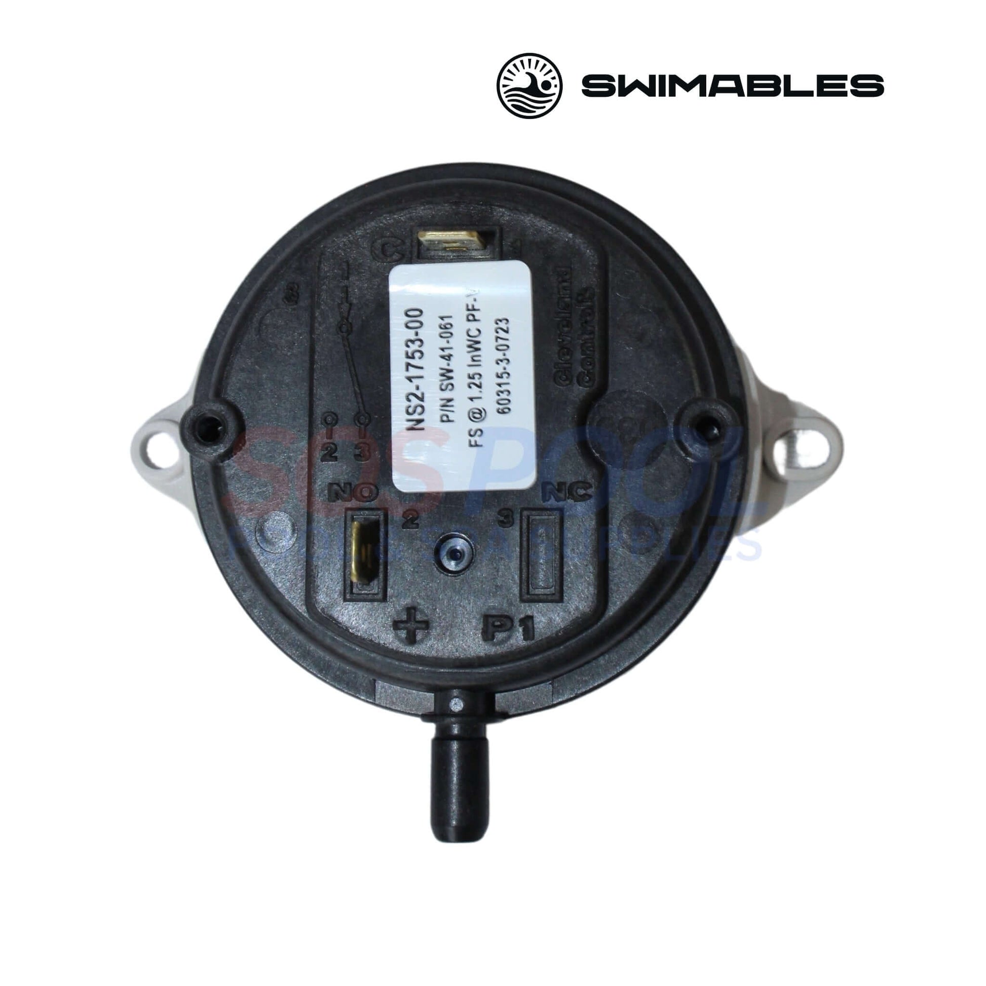 Swimables Air Flow Switch for Pentair heaters, model 42001-0061S, part of SOS Pool equipment.