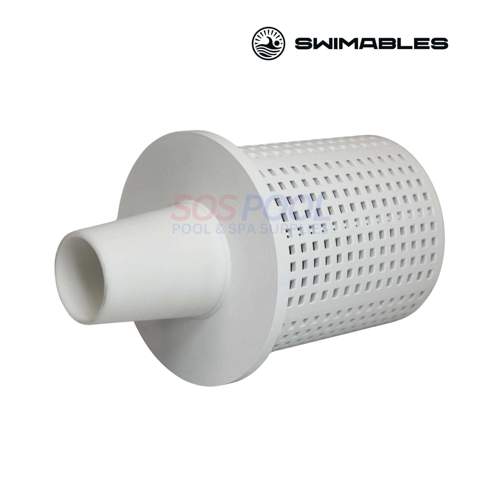 Swimables Inverted Skimmer Basket | SW-91-099, white plastic skimmer basket for effective pool debris capture, from SOS Pool.