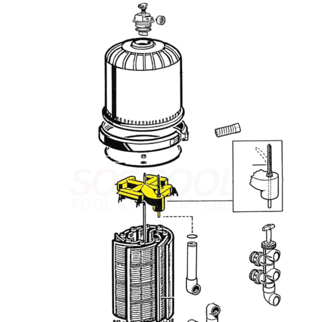 Swimables Manifold For Hayward Micro Clear and Pro Grid DE Filters | D