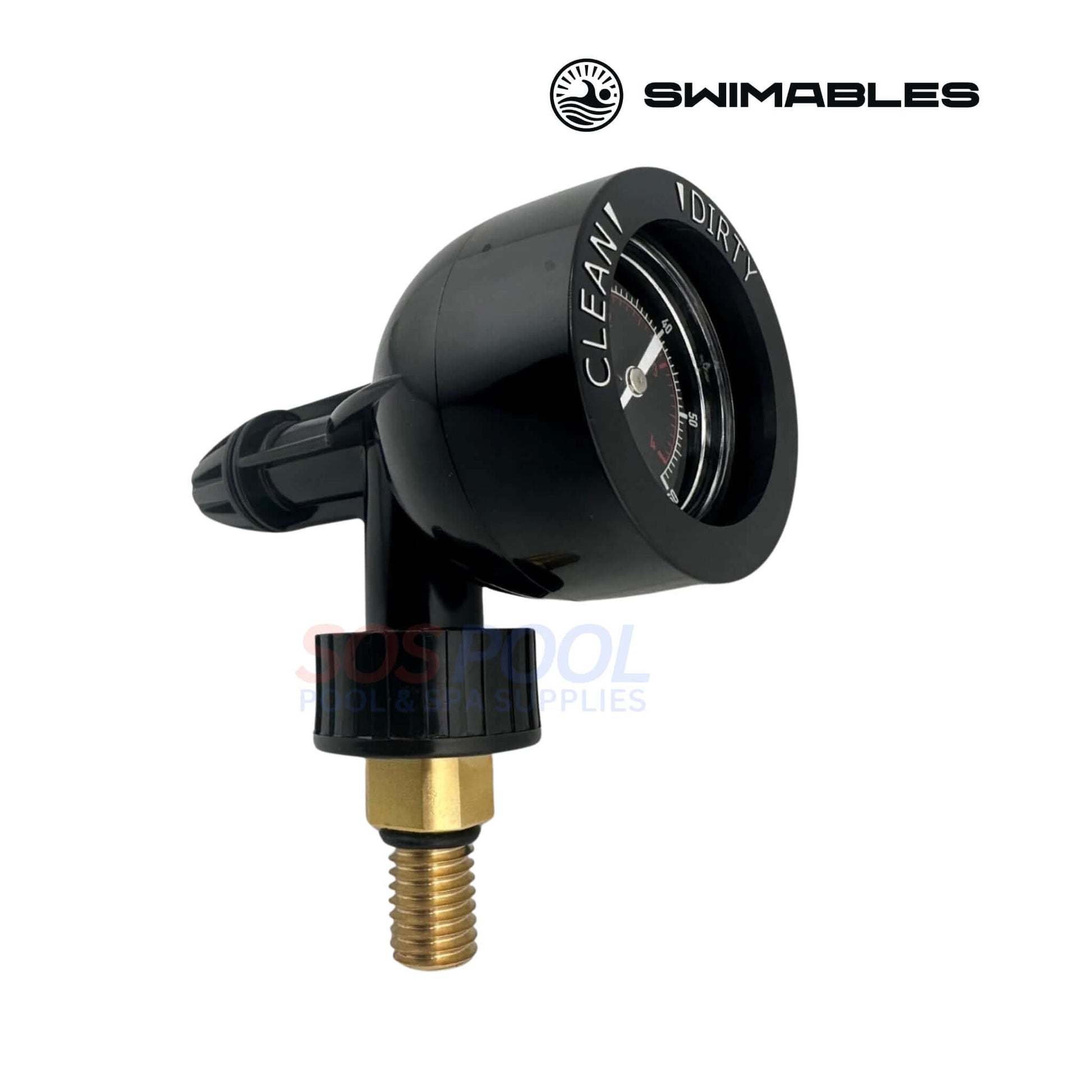 Swimables pressure gauge and air relief valve for Jandy DEV and DEL pool filters, model SW-28-200, by SOS Pool.
