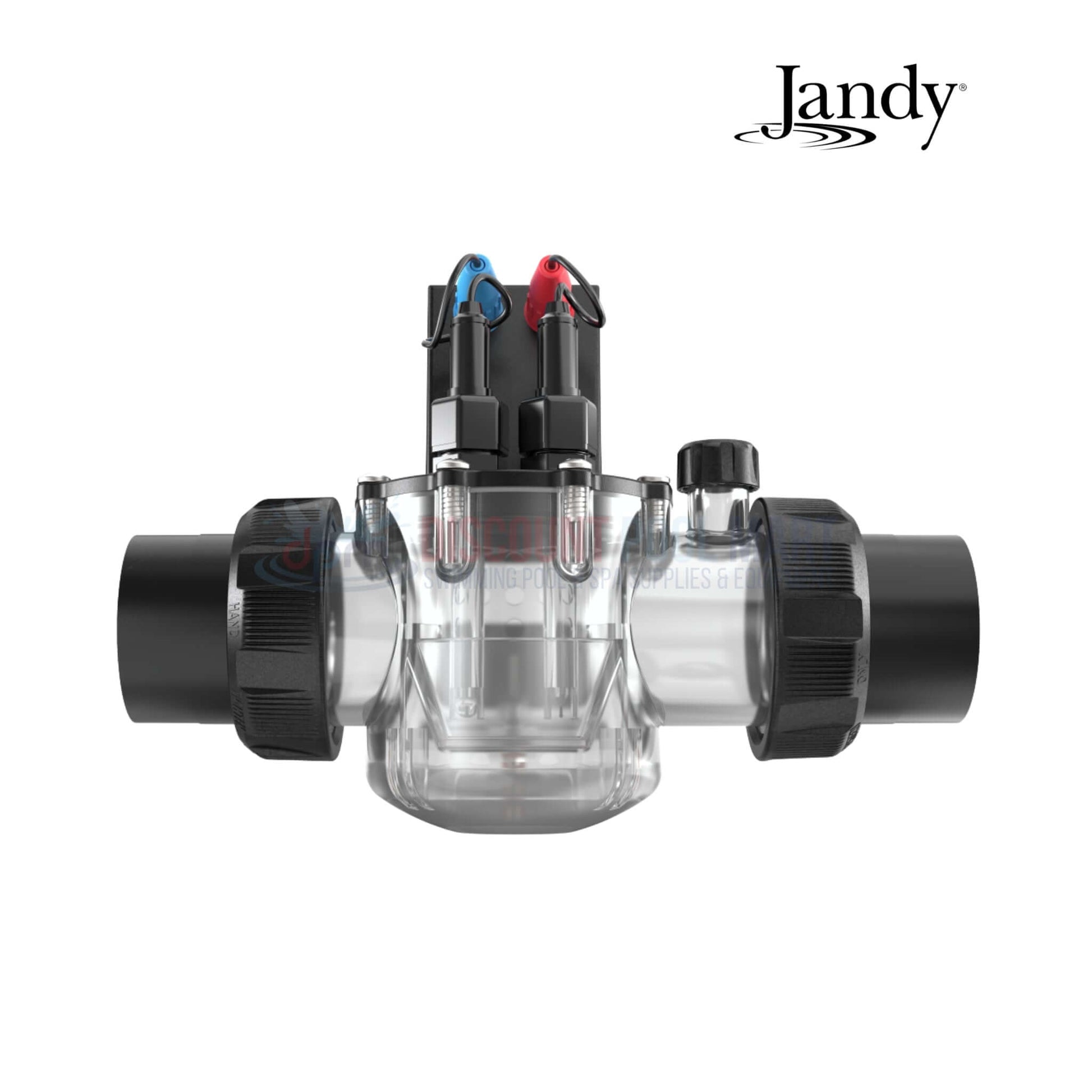 Jandy Pool Water Chemistry Analyzer | pH & ORP | TRUSENSE with clear casing, blue and red sensors, ideal for SOS Pool and swimming pool parts.