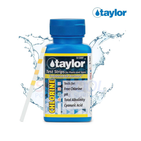 Taylor 4-Way Chlorine Test Strips | 50 Strips | S-1401