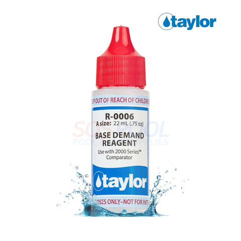 Taylor Base Demand Reagent 0.75 Oz dropper for pool water testing, SKU R-0006-A, SOS Pool solutions.