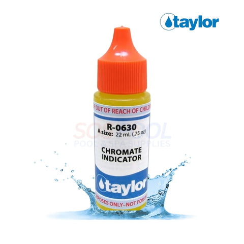 Taylor Chromate Indicator, 0.75 oz (22 ml) reagent for measuring sodium chloride in pools and spas, R-0630-A.
