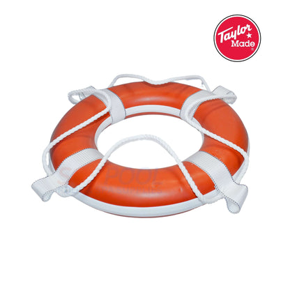 Taylor Made Vinyl Coated 20" Foam Buoy Life Ring - CGA approved, orange, UV stabilized for SOS Pool safety.