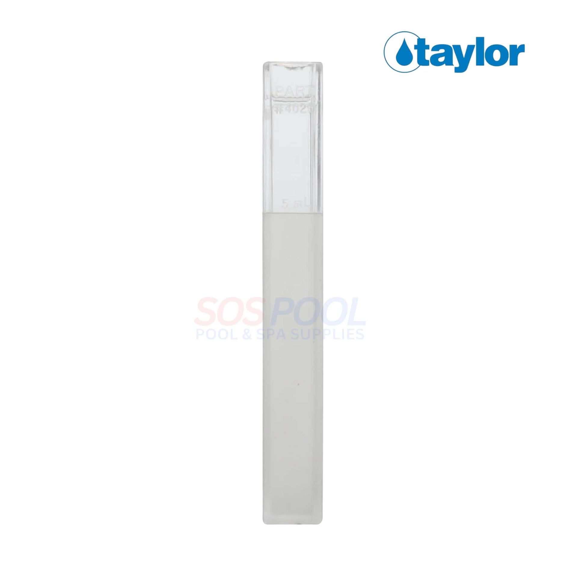 Taylor Test Cell For K-1106 | 4025A, transparent design for 5 mL water tests, from SOS Pool supplies for swimming pools.