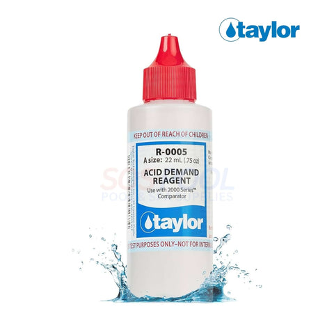 Taylor Acid Demand Reagent 0.75 oz for accurate pool testing, SKU R-0005-A, from SOS Pool.