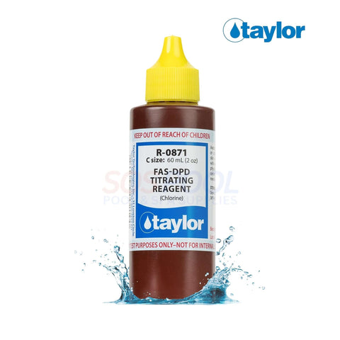 Taylor FAS-DPD Titrating Reagent 2 oz, R-0871-C for precise chlorine measurement, SOS Pool.