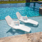 TenJam Shayz In-Pool Lounger 2 Pack, SOS Pool, UV-resistant loungers with cup holders in crystal clear water.
