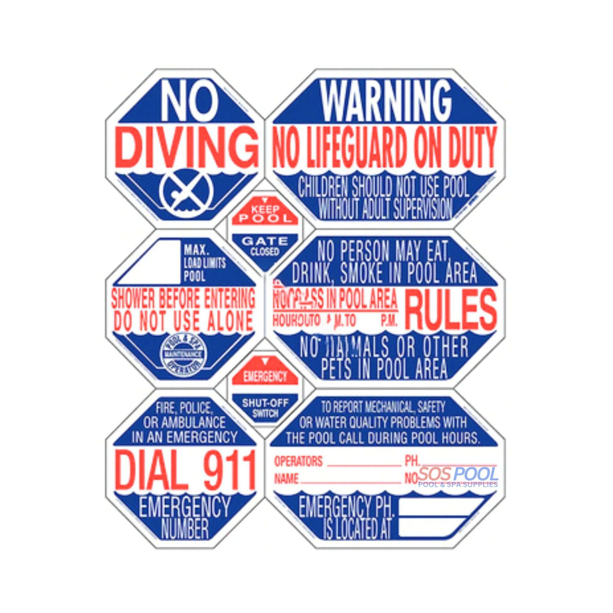 Traffic Graphix CA 8 in 1 Large English Sign Hexagon Cut | TGPS1001