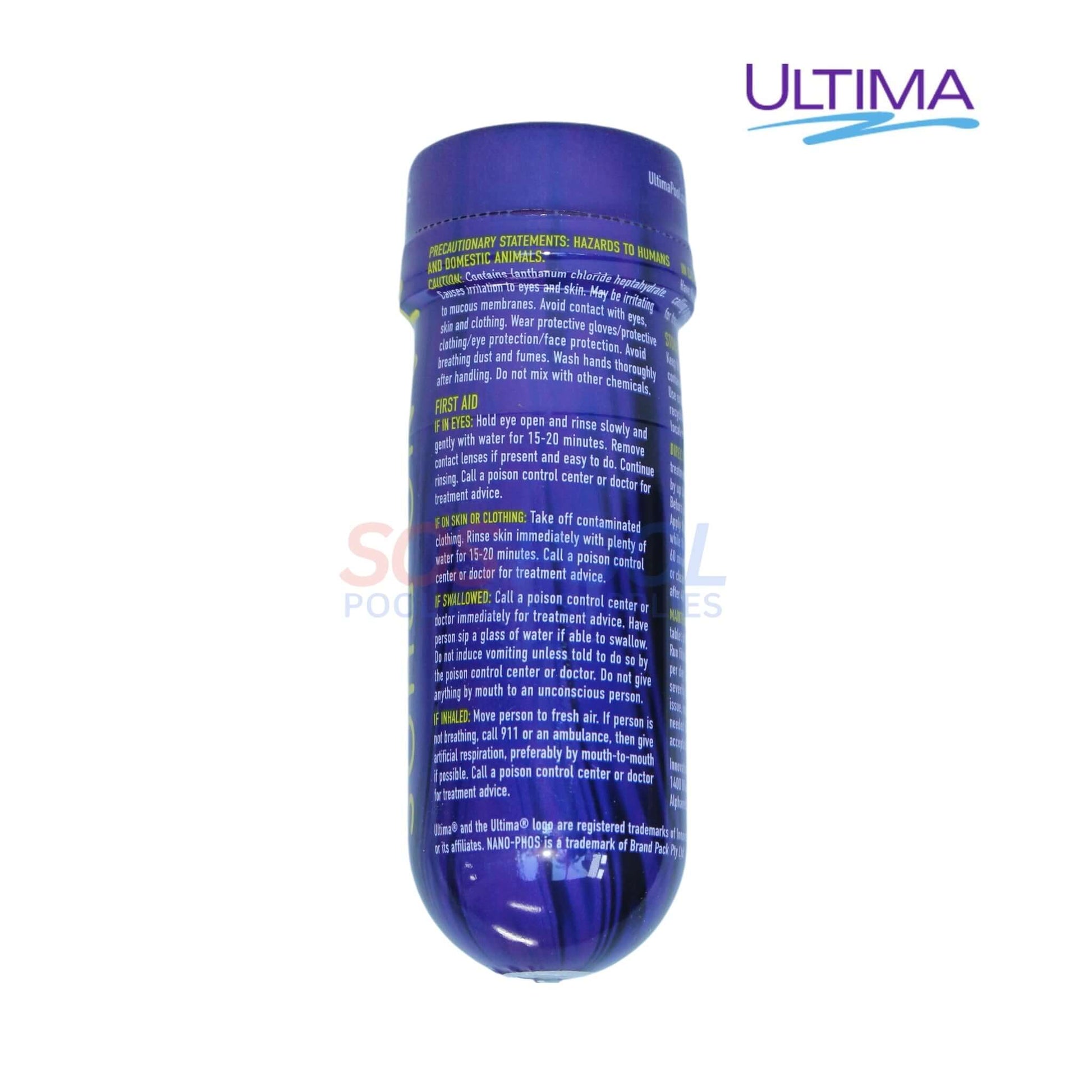 Ultima Nano-Phos Phosphate Remover 27832 for pools. Reduces phosphates, improves water quality, SOS Pool.