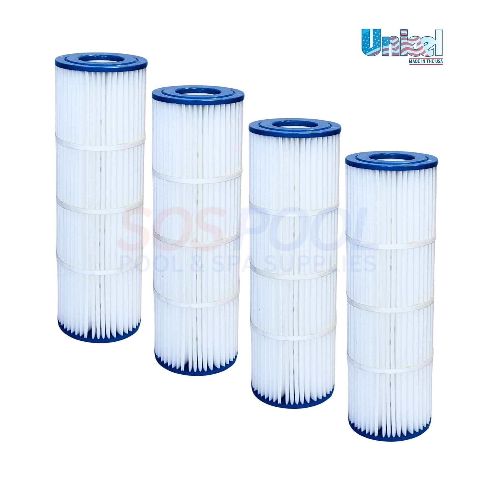 Unicel Cartridge C-6950 for Hayward DEP60 Quad DE Filters by SOS Pool - Pack of 4 Pleated Elements