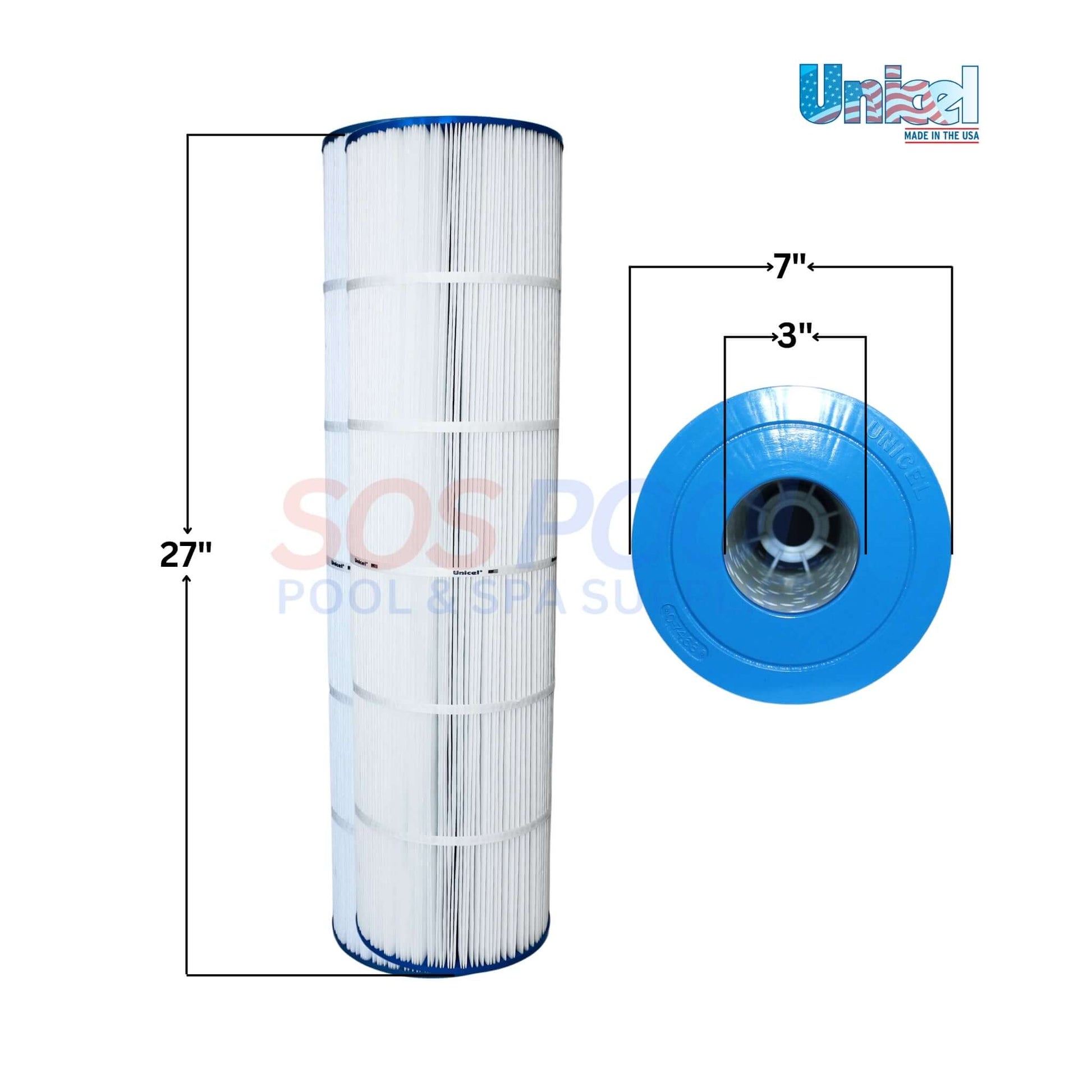 Unicel C-7468 Replacement Cartridge for Jandy CL460 and CV460, 27in length, 7in diameter, high-performance filtering by SOS Pool.