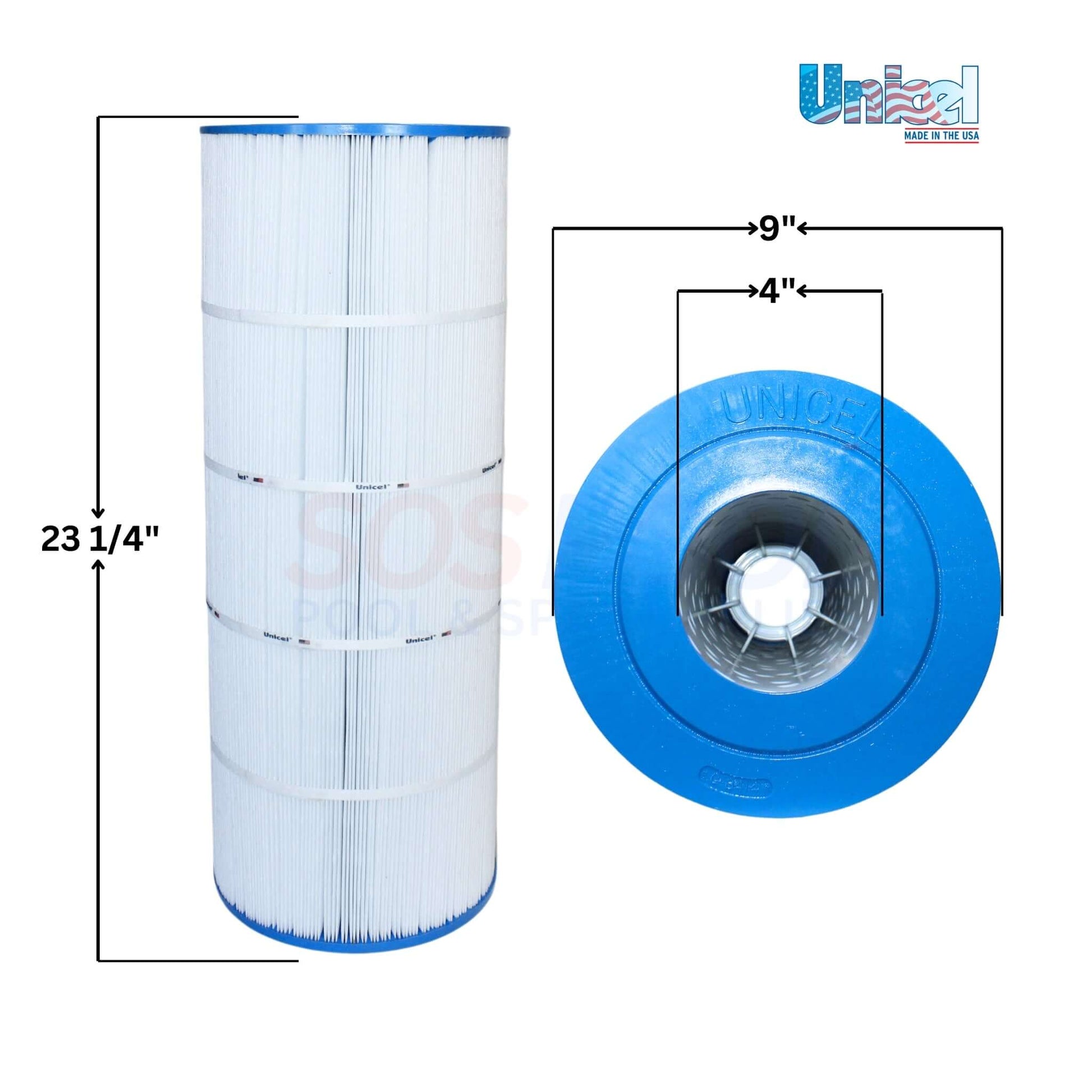Unicel Cartridge for Jandy CS150 Filters, R0462300, C-8414, 9x23-1/4 inches, SOS Pool, pool filter cartridge.