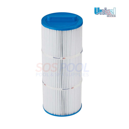 Unicel 5CH-352 Cartridge for Marquis Spas, 35 Sq. Ft., blue top, white pleated design, pool filtration, SOS Pool Supplies.